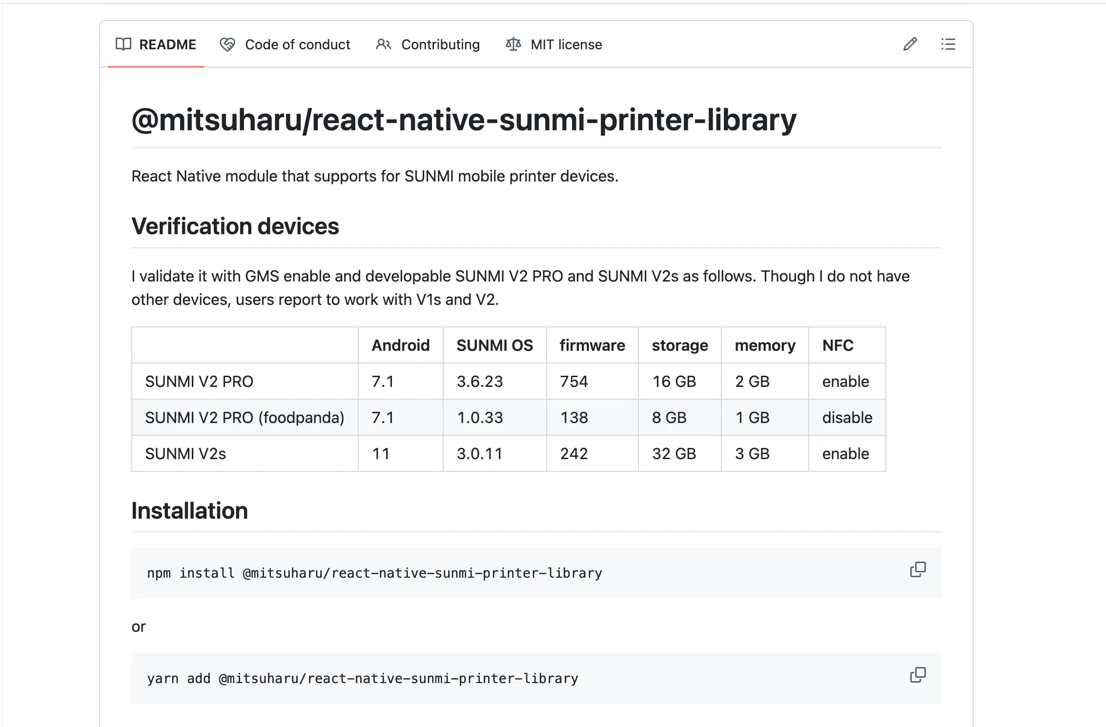 React Native Sunmi Printer Library